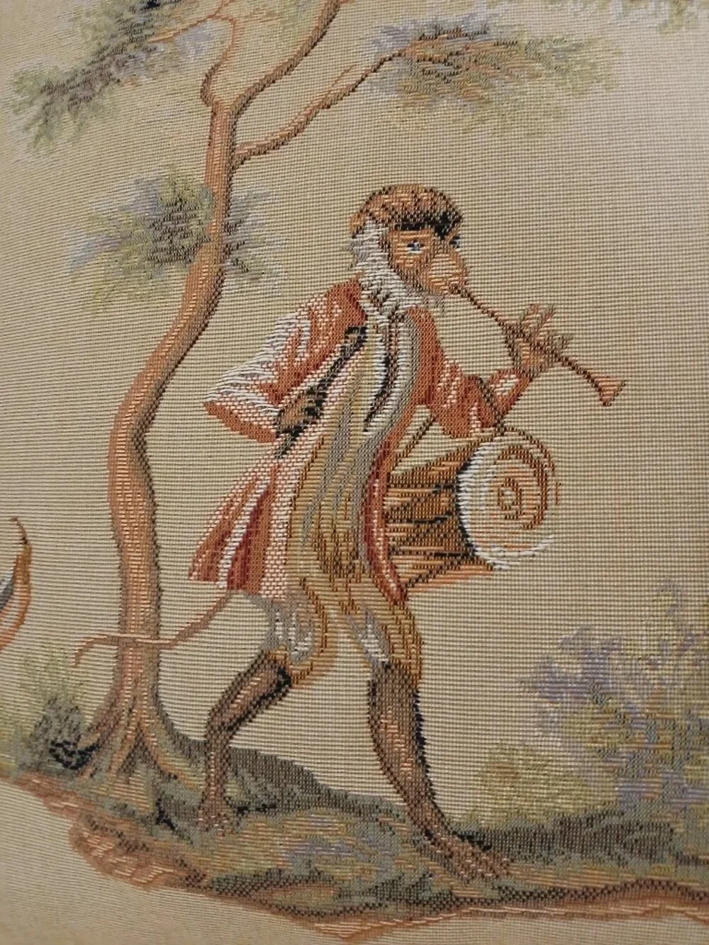 Vtg Tapestry Throw Pillow